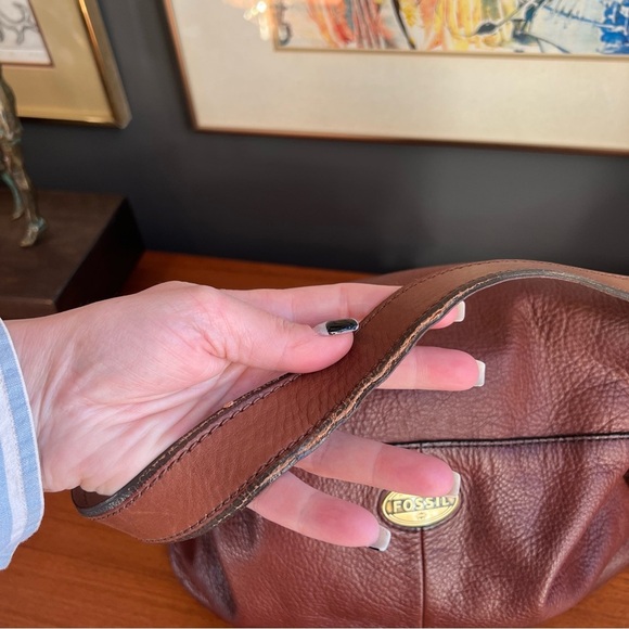 FOSSIL Fold over Crossbody/Shoulder bag preloved Vintage Leather - Picture 13 of 16